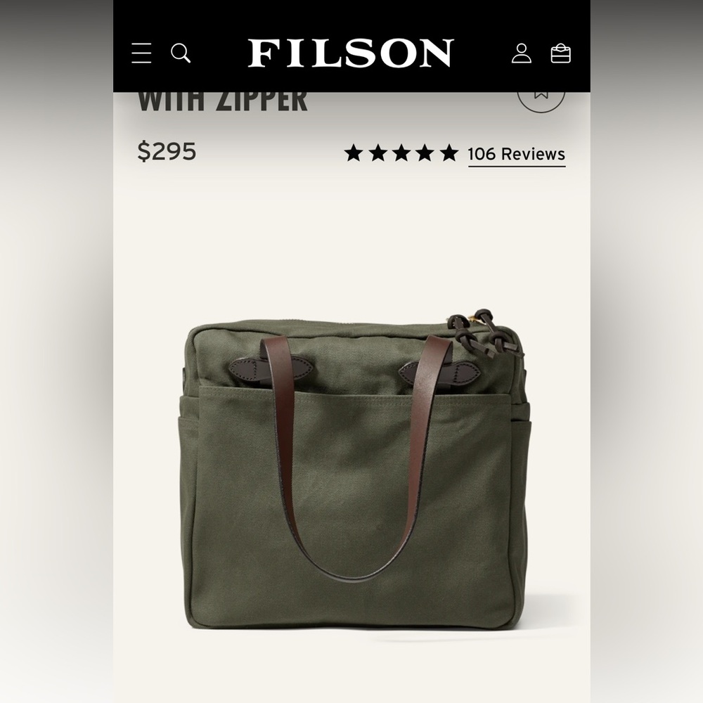 Filson Twill Rugged Tote Bag